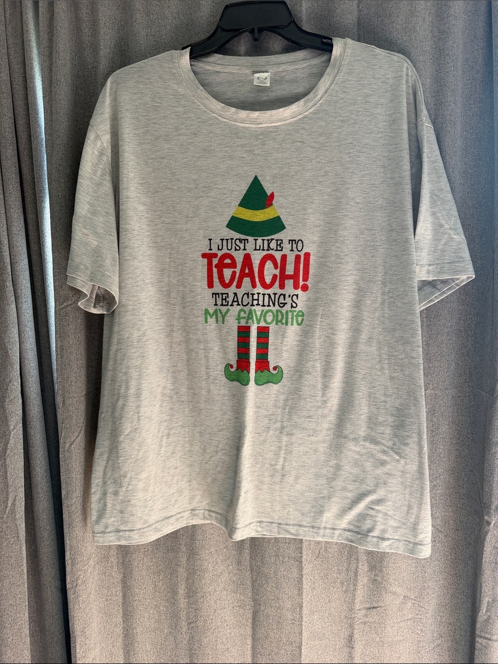 Gray Graphic Teacher Holiday Tee - 'I Just Like to Teach'